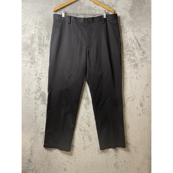 Dockers Men 36x29‎ Khaki Straight Fit Flat Front  Black Career Casual - Picture 1 of 6